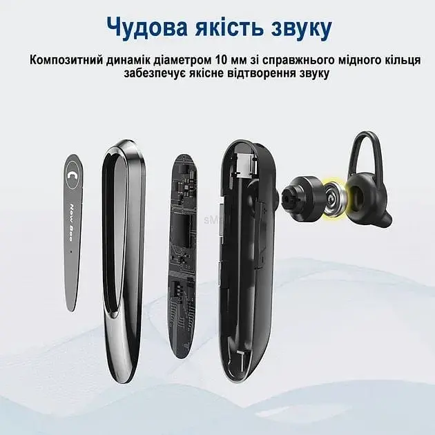 Гарнитура Bluetooth New Bee LC-B45 Gold + чехол - фото 3