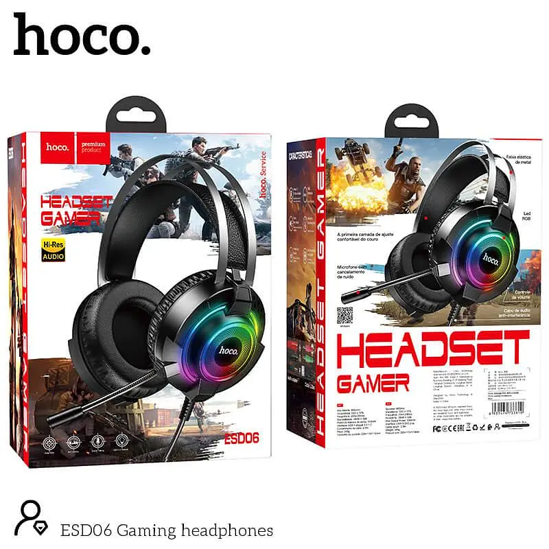 Навушники Hoco ігрові ESD06 Gaming headphones Hi-Res чорні - фото 7