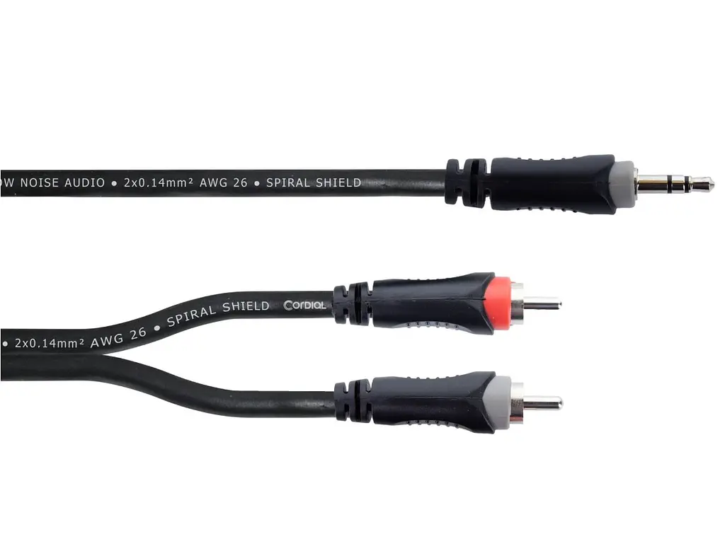 Комутаційний кабель mini Jack 3,5 stereo — 2x RCA 1.5 м Cordial EY 1,5 WCC - фото 2