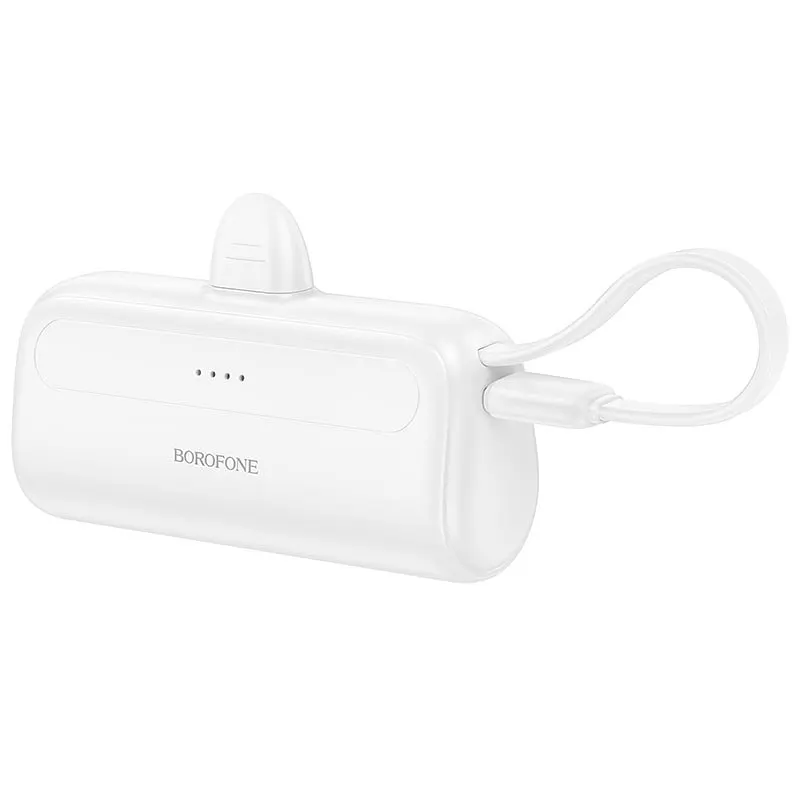 Портативний ЗП Power Bank Borofone BJ41 Pocket with cable 5000 mAh White - фото 3