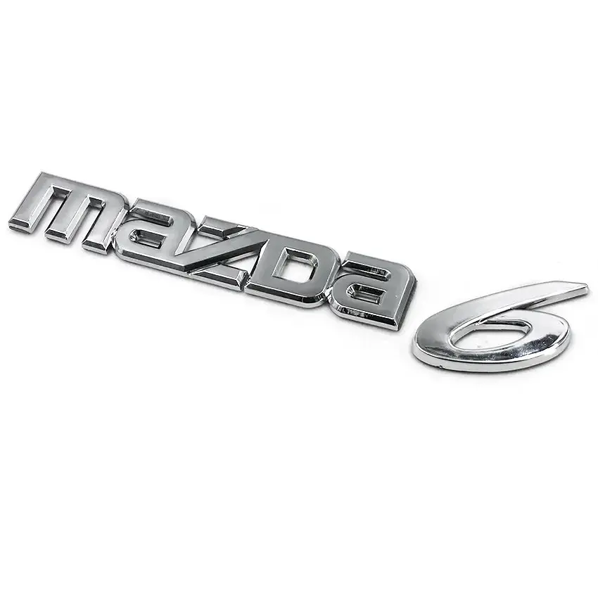 Емблема напис 6 для Mazda Хром 58х36 мм Пластик на скотчі (Завод) - фото 3