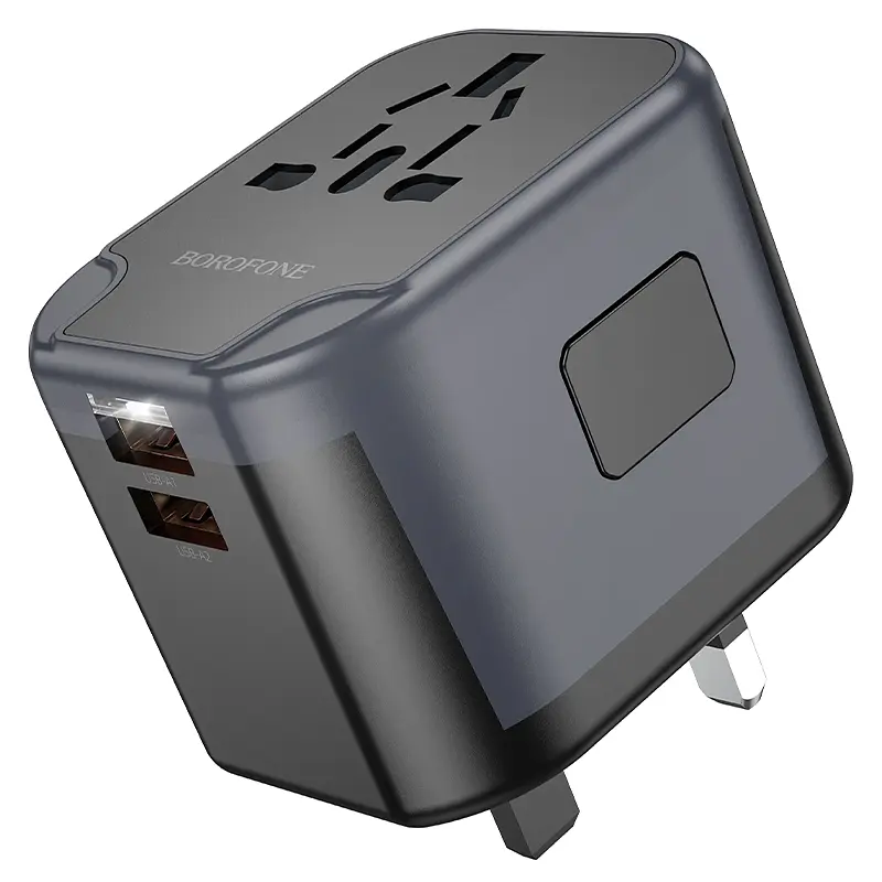 Мережевий зарядний пристрій BOROFONE BAC13 Leader 3-port PD20W(1C2A) universal conversion charger Black (6941991117169) - фото 3
