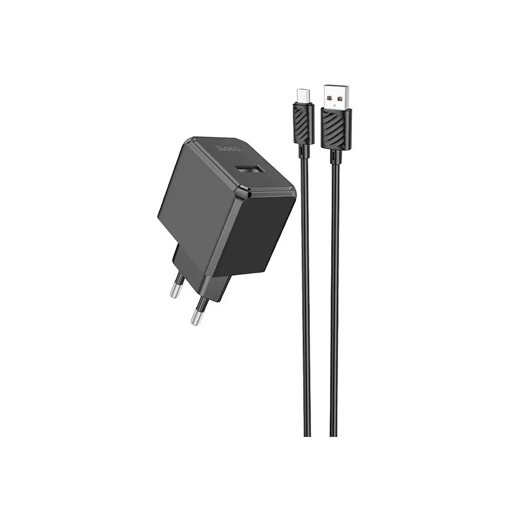 Зарядний пристрій HOCO CS11A Ocean USB + cable USB to Micro 5P 10.5W Black (6942007603584)