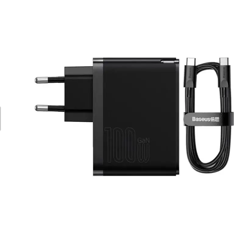 Зарядний пристрій Baseus GaN5 Pro C+U 100W + Type-C Cable Black (CCGP090201) - фото 2