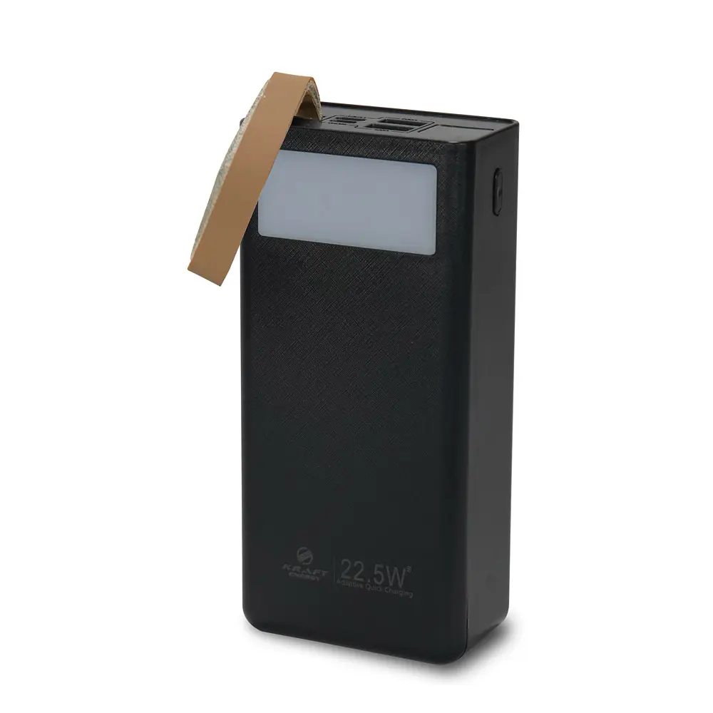 Повербанк 30000mAh Power Bank Kraft TPB-2330 Black 22.5W QC3.0 LED-ліхтар (43-00033) - фото 3