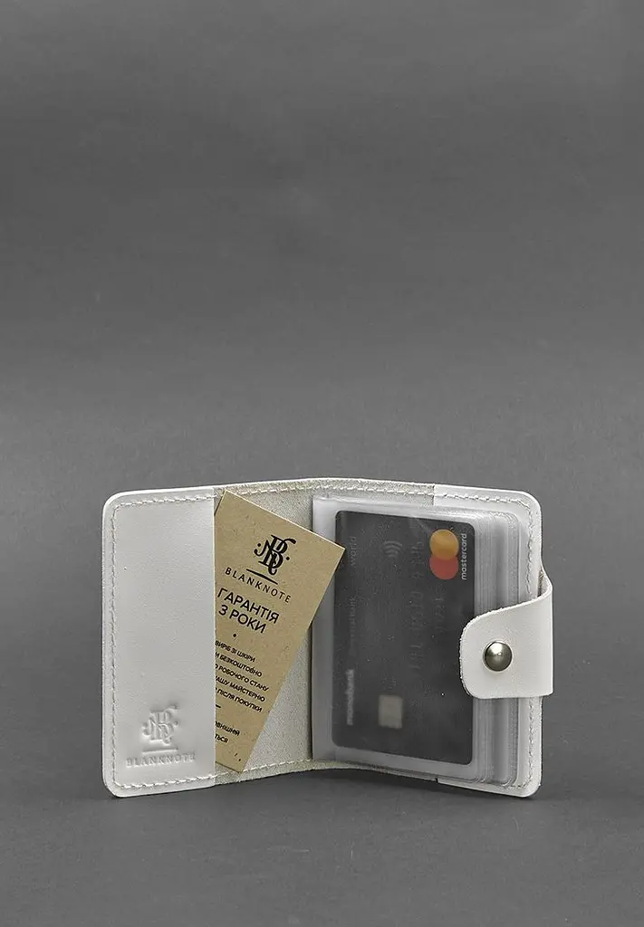 Женский кожаный кард-кейс 7.1 (Книжечка) белый - фото 3