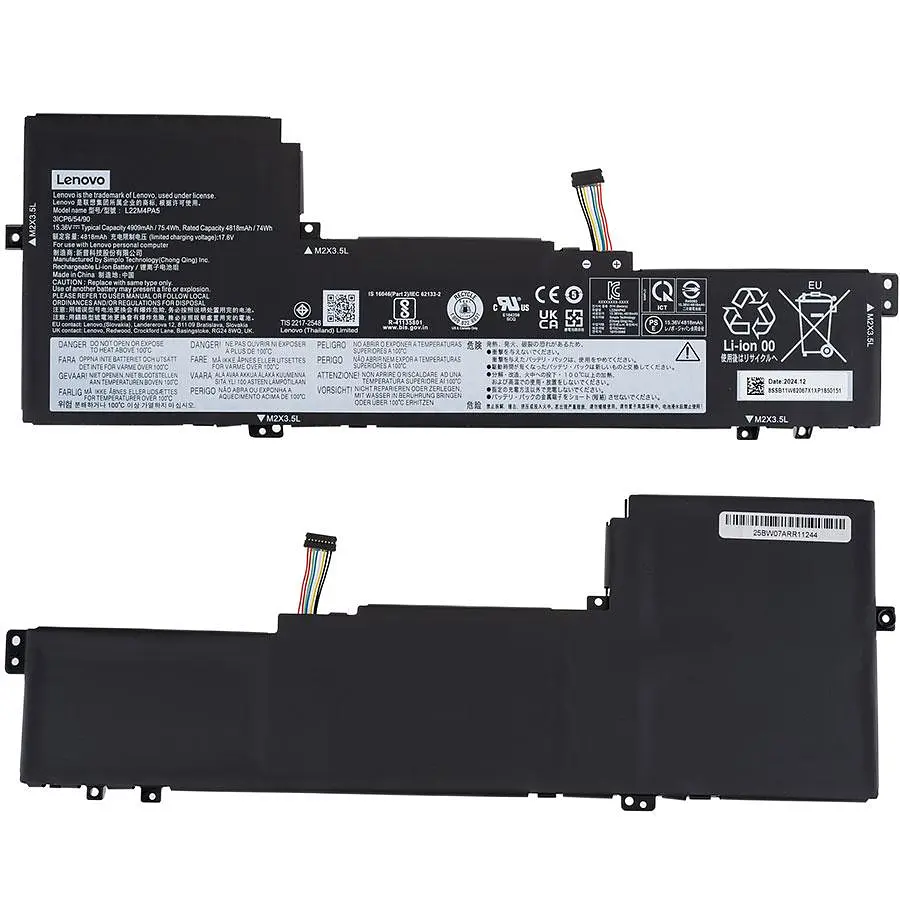 Аккумулятор для ноутбука Lenovo L22M4PA5 (IdeaPad Slim 5 16ABR8) 15.36 4900mAh Черный - фото 2