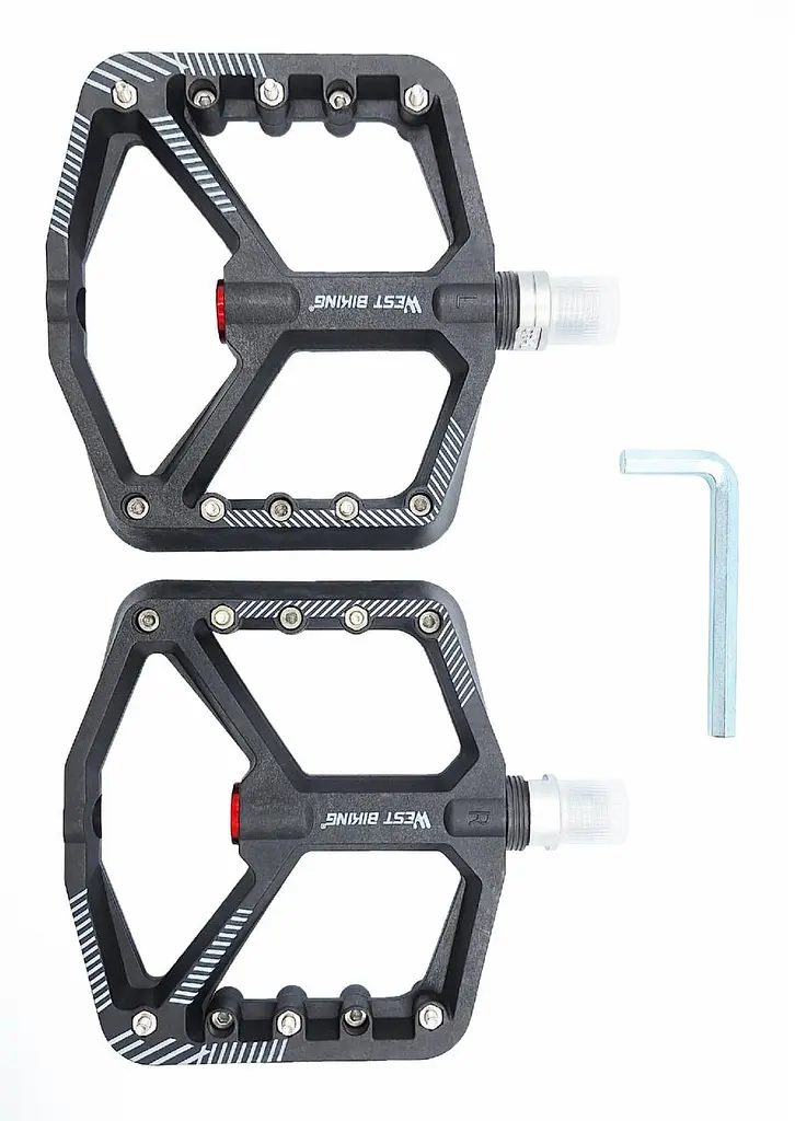 Педали велосипедные алюминиевые West Biking YP0802097 на промподшипниках Черный (G0000967) - фото 2
