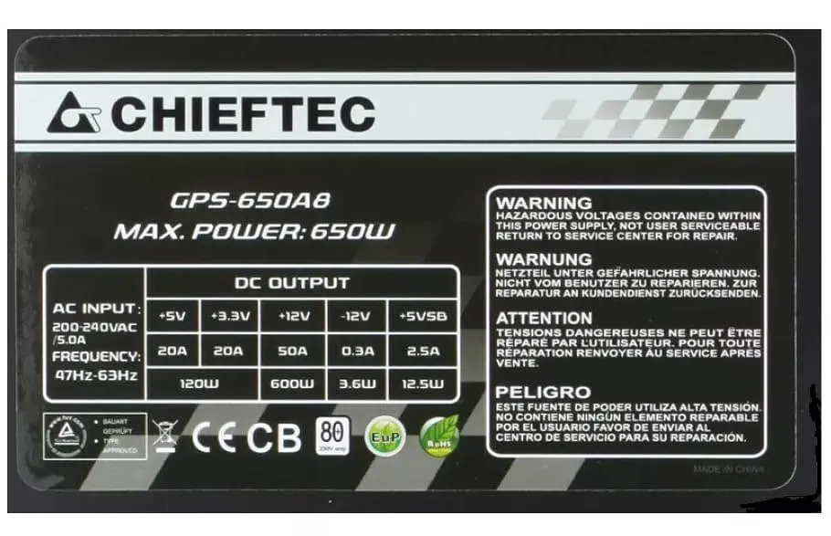 Блок питания Chieftec Smart 650W (GPS-650A8) - фото 2