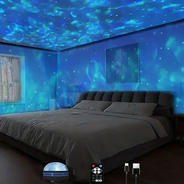 Ночник-проектор Q6 Star Light 3 режими | музичний режим до 30 м2, Синій - фото 2