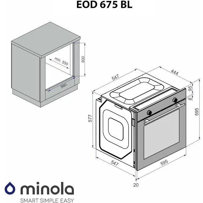 Духова шафа Minola EOD 675 BL Чорна - фото 12