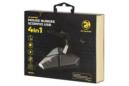 Тримач кабелю 2E GAMING "Bungee Scorpio", Grey, 7 режимів LED-підсвічування з сенсорним керуванням, 3xUSB 2.0, кардрідер microSD, 1 x microUSB, 1.2 м (2E-MB001U) - фото 4