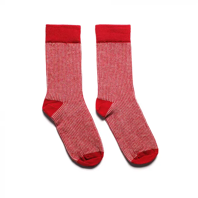 Високі шкарпетки у смужку безшовні якісні 100% ORGANIC cotton JILL ANTONY червоні 38-40 - фото 3