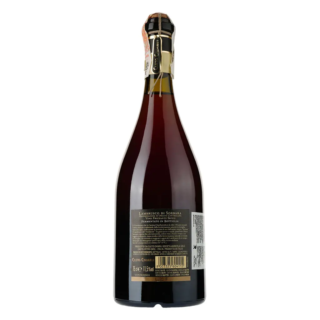 Вино ігристе Chiarli Lambrusco del Fondatore Cleto, червоне, сухе, 0,75 л - фото 2