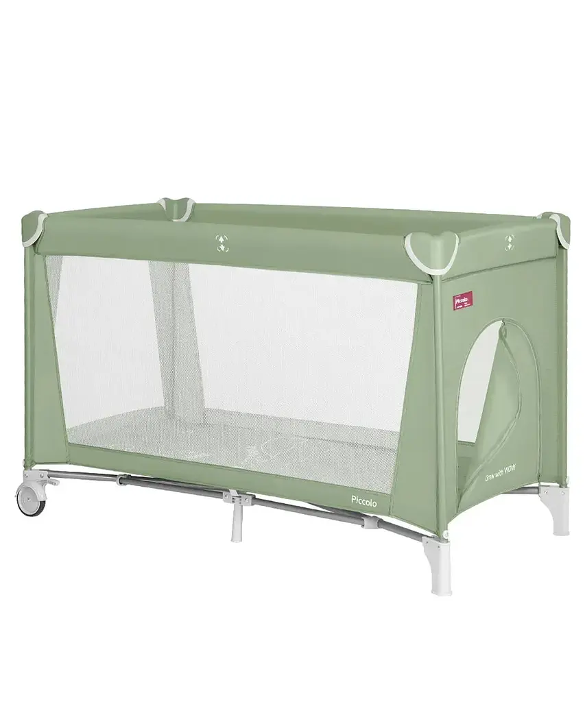 Манеж дитячий ігровий з матрацом і сумкою для транспортування Piccolo Mint Green 125*65 см CARRELLO зелений - фото 2