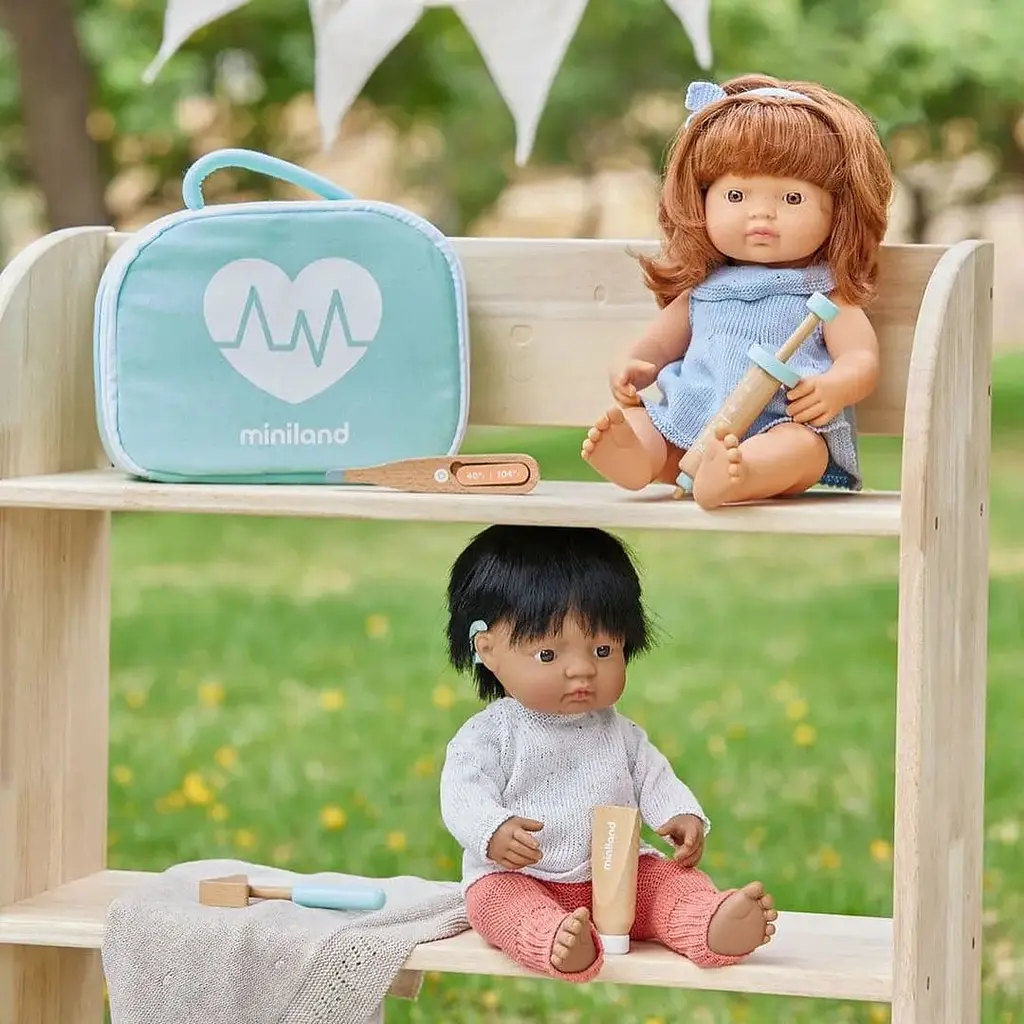 Сукня для ляльок з пов'язкою для волосся Miniland 38 см блакитна (31687) - фото 2