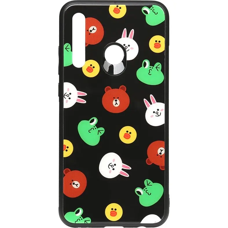 Чохол-накладка Toto Cartoon Print Glass Case HuAwei P Smart Z Line friends Black - фото 2