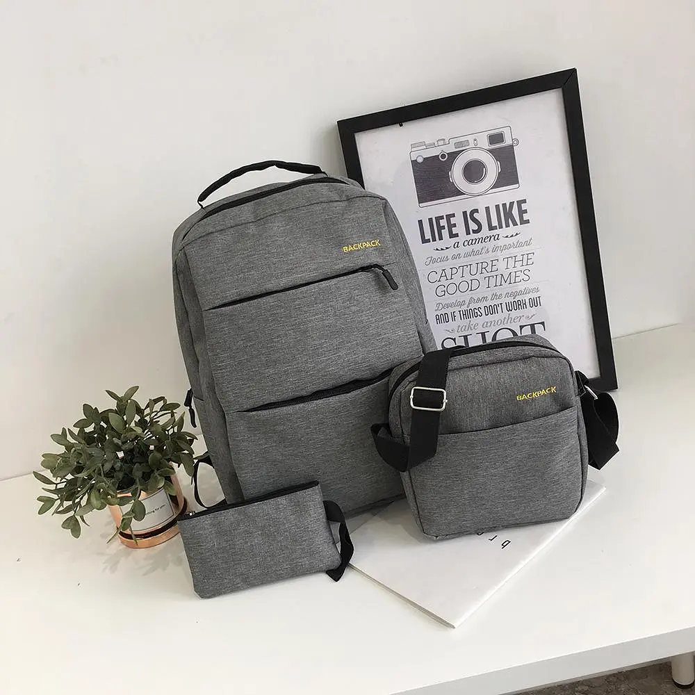 Рюкзак міський Backpack Комплект 3 в 1 місткий рюкзак для ноутбука з сумкою та гаманцем - фото 3