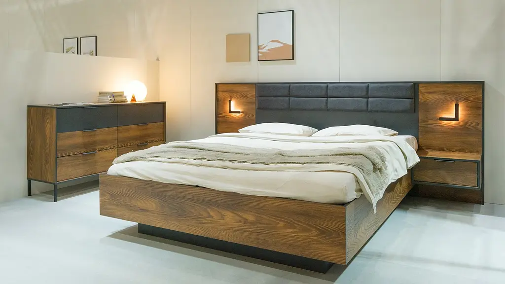 Кровать (каркас) Perfect Home Милтон/Milton 160 с мягким изголовьем двуспальная Каштан/антрацит (PFH-091084) - фото 9