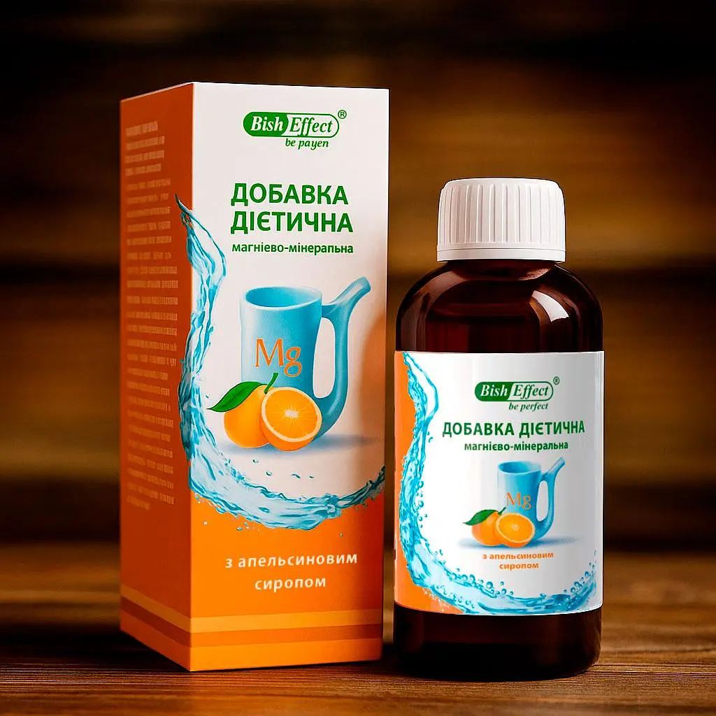 Питний бішофіт з апельсиновим сиропом 250 мл — Bishofit Bisheffect, магнієва дієтична добавка - фото 3