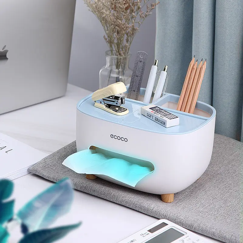 Настільний органайзер Ecoco Tissue з диспенсером для серветок та відсіками для зручного зберігання аксесуарів - фото 6