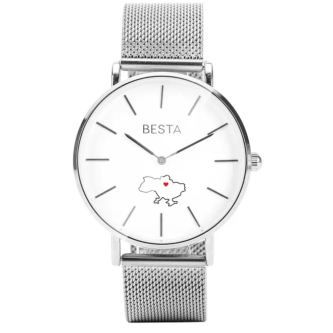 Наручний годинник жіночий BESTA Love UA Silver Сріблястий (3142)