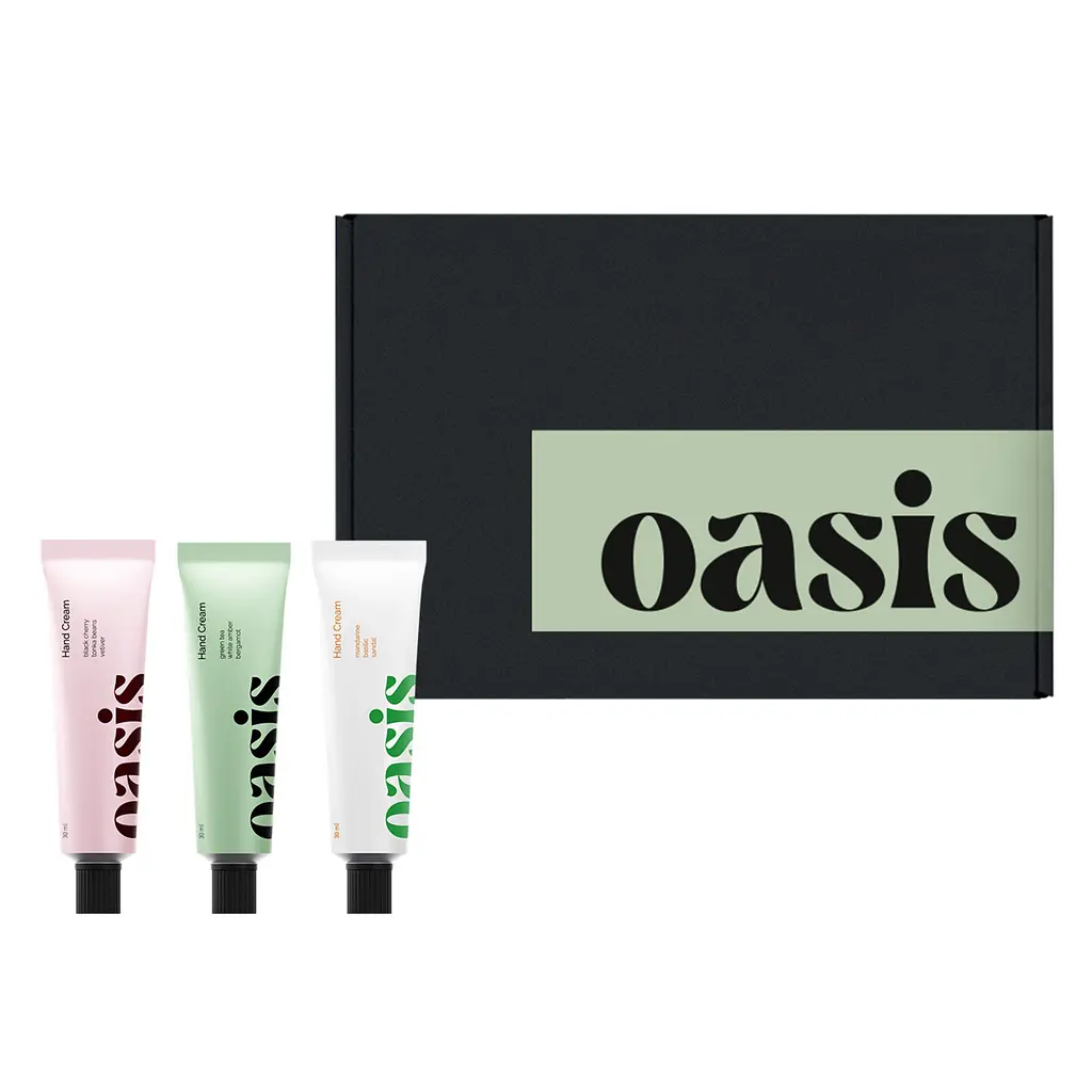 Набір подарунковий з 3-х кремів для рук Green Tea, Lost Cherry, Mandarine Basilic Oasis