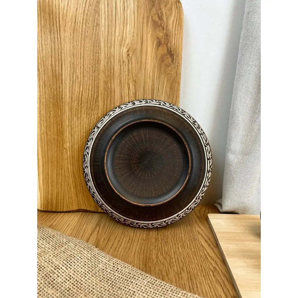 Салатник керамічний (глиняний) різьблений Ангоб 600 мл - фото 3