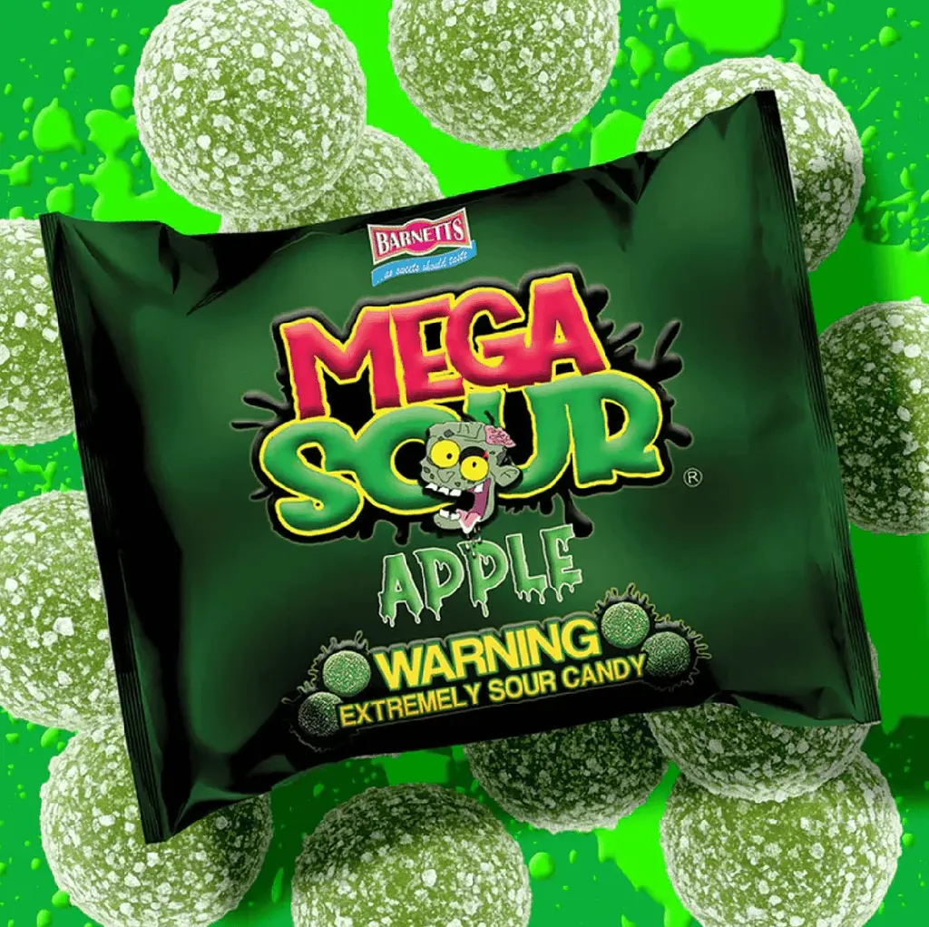 Кислі цукерки Barnetts Sweets Mega Sour Apple Candy 104г - фото 4