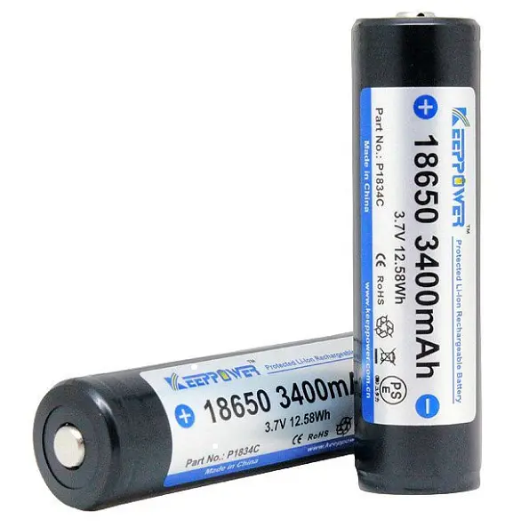 Аккумулятор Keeppower Panasonic Li-ion 18650 3400mAh с защитой - фото 2