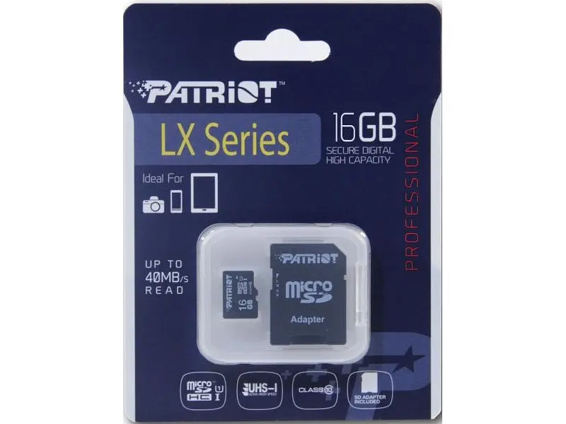 Карта пам'яті Patriot microSDHC UHS-I + SD adapter 16 GB (PSF16GMCSDHC10) - фото 3
