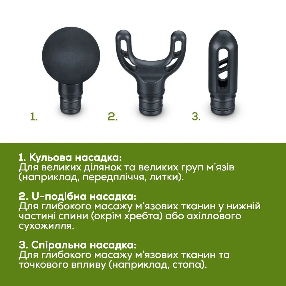 Масажер Beurer CompactPower для тіла 3 насадки чорний (MG_89_LE) - фото 4