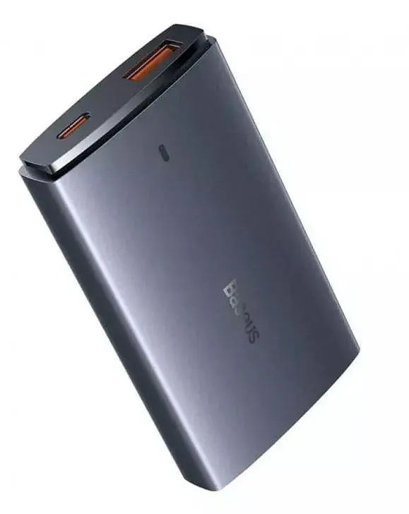 Сетевое зарядное устройство для Baseus GaN5 Pro Ultra-Slim 65 W (2 порта C+U) с кабелем 100 W (CCGP150113) серое - фото 2