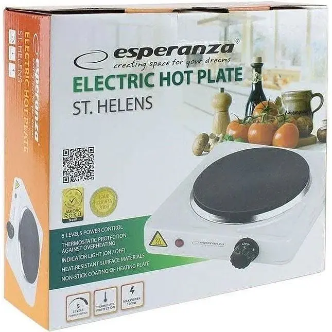 Настільна одноконфоркова плита електрична ESPERANZA EKH003W переносна  - фото 3