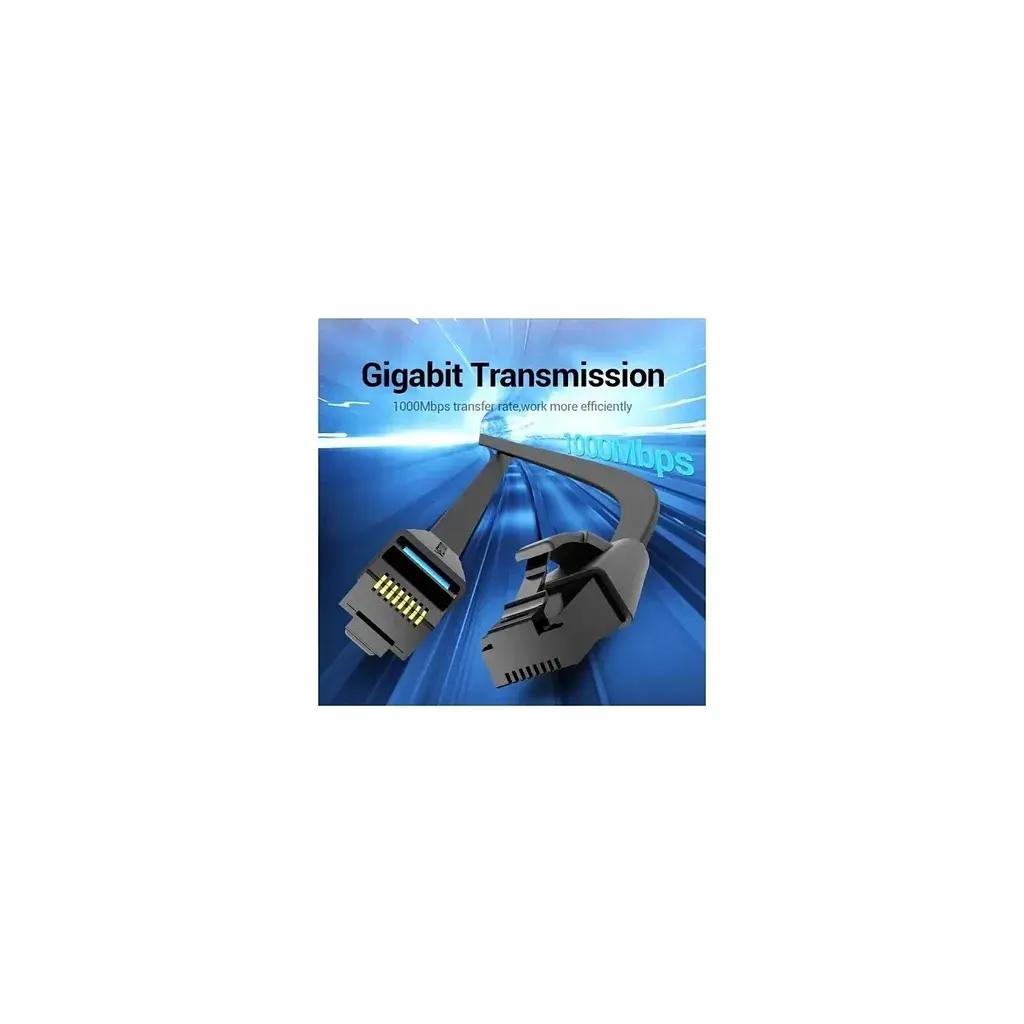 Патч-корд 1м, UTP cat 6 RJ-45 black Vention (IBABF) - фото 2