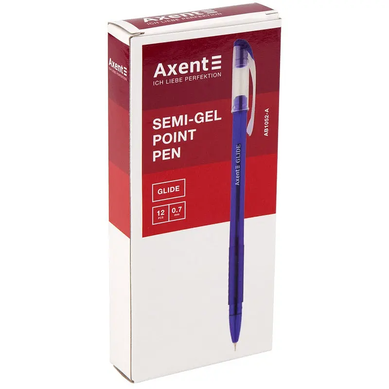 Набор масляных ручек Axent Glide 12 шт. синие (AB1052-02-A) - фото 2