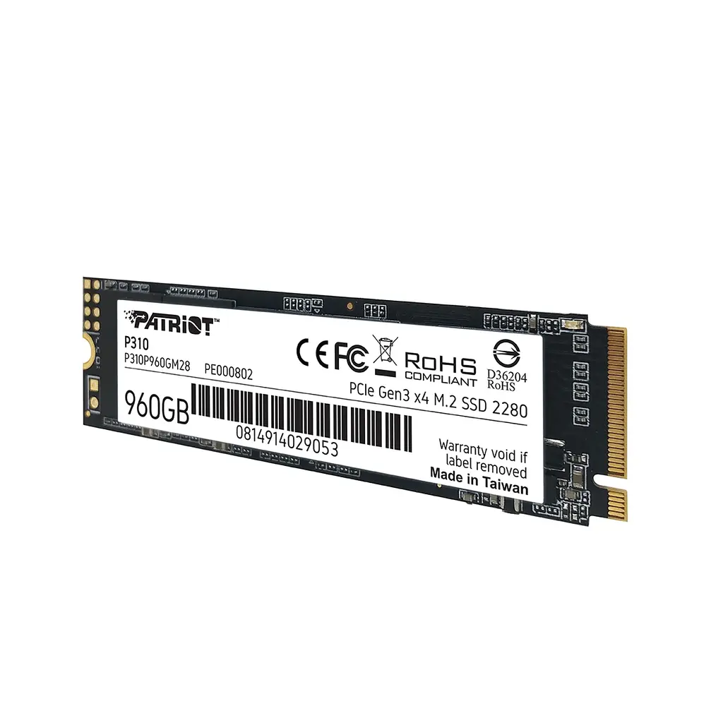Накопичувач SSD M.2 Patriot P310 960GB NVMe 2280 PCIe 3.0x4 3D NAND TLC (P310P960GM28) - фото 5