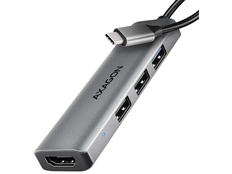Мультипортовий адаптер AXAGON Starter 4in1 Grey (HMC-H3A)