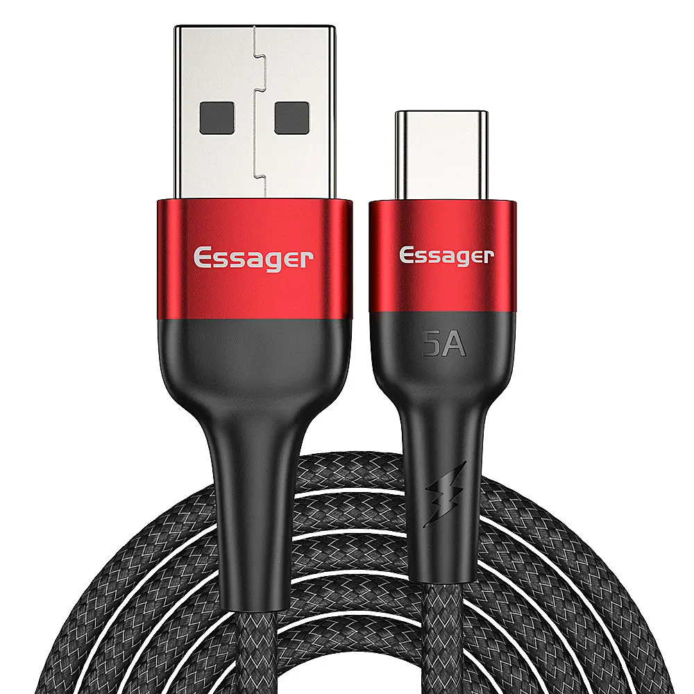 Зарядный кабель Super Quick Charge ESSAGER 5A Type-C 1метр