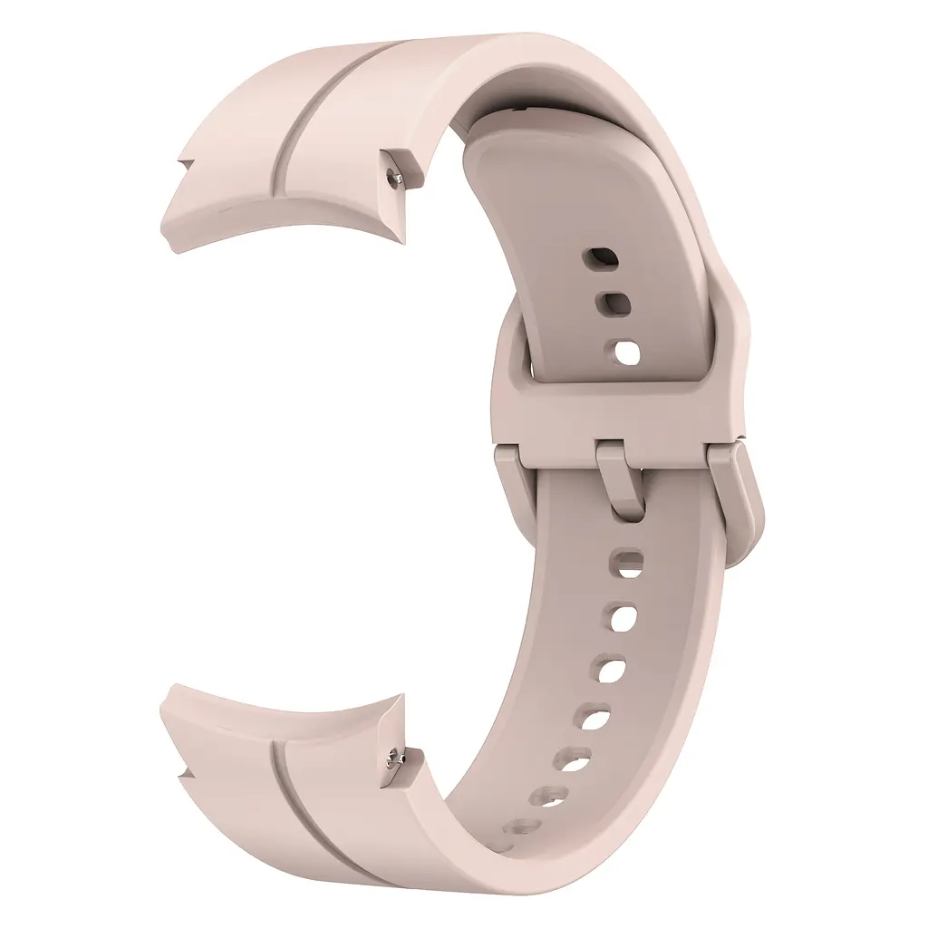 Ремінець для Samsung Galaxy Watch 6 40mm 6 44mm - бежево-рожевий ширина кріплення 20мм силікон Watchbands Five Classic (W10-6WB30804144) - фото 3