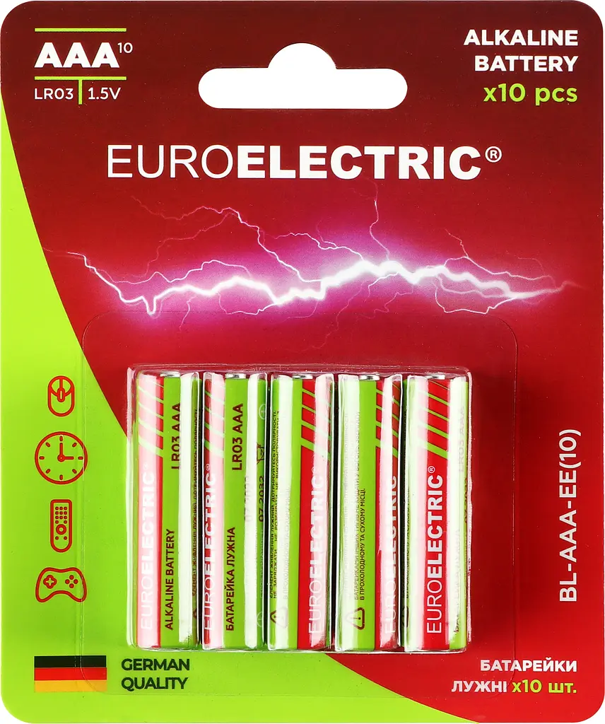 Батарейки Euroelectric AAA LR03 1,5V, 10 шт. - фото 5