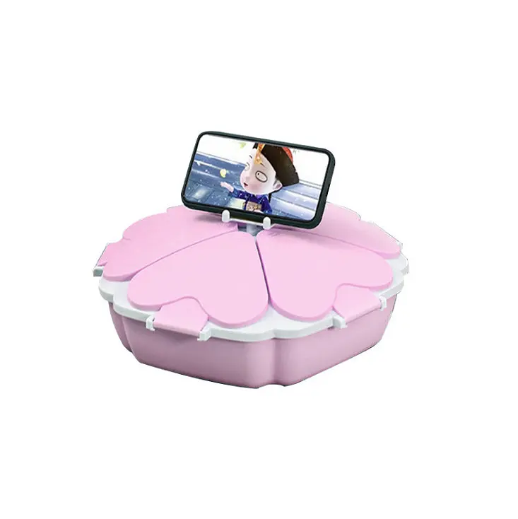Органайзер для солодощів Peach Heart Shape 5 відсіків з підставкою для телефону Pink (do166)