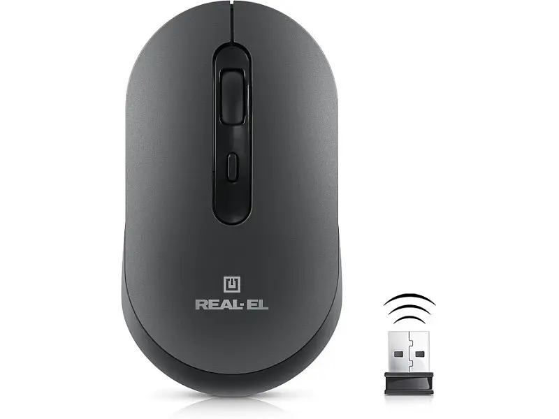 Миша REAL-EL RM-470W Dark Gray (EL123200049) - фото 2