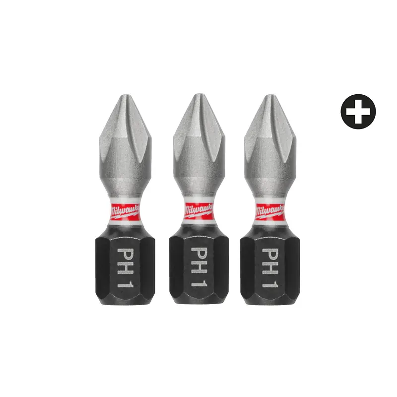 Біта SHOCKWAVE MILWAUKEE, PH1, 25мм, (3шт)