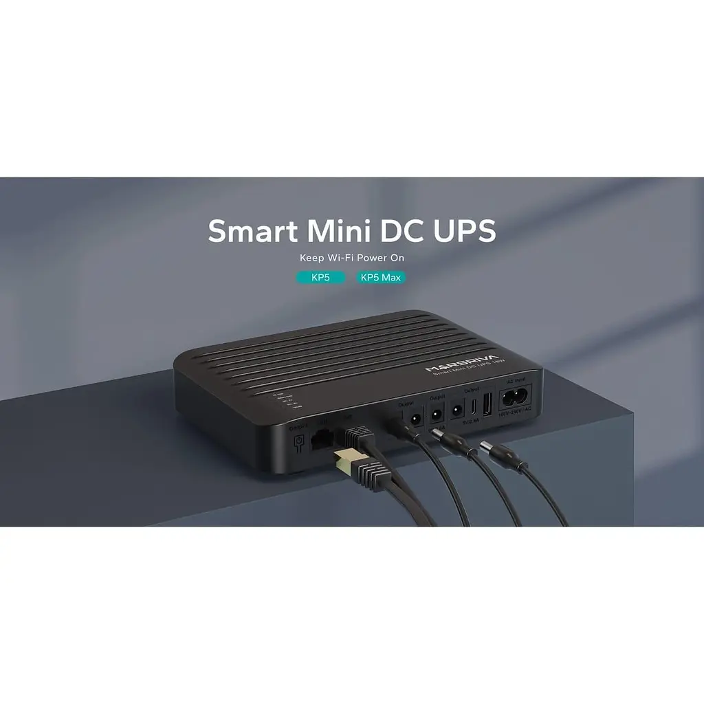 ДБЖ Marsriva DC UPS для роутерів KP5 Max 4xDC+USB+USB-C+PoE OUT, 5V/9V/12V/24V 18W 20000mAh LiFePO4 - фото 9