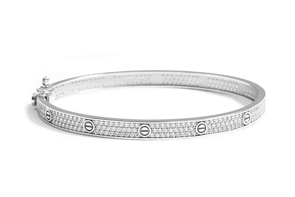 Браслет з білого золота з фіанітами BR-0101 21.5 - фото 2