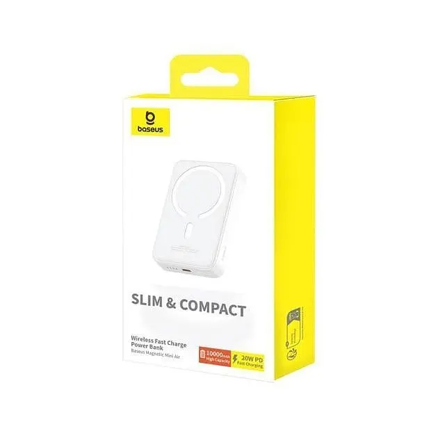 Магнитный внешний аккумулятор Baseus Magnetic Mini Air 10000mAh 20W белый - фото 7