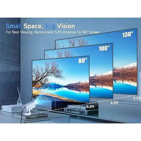 Смарт проектор с автофокусом Magcubic HY300 Pro+ Plus Android 14, chip H726, 8K24fps, 1GB/8GB Wi-Fi 2.4G/5G Обновленная версия Кинотеатр White (19030) - фото 7
