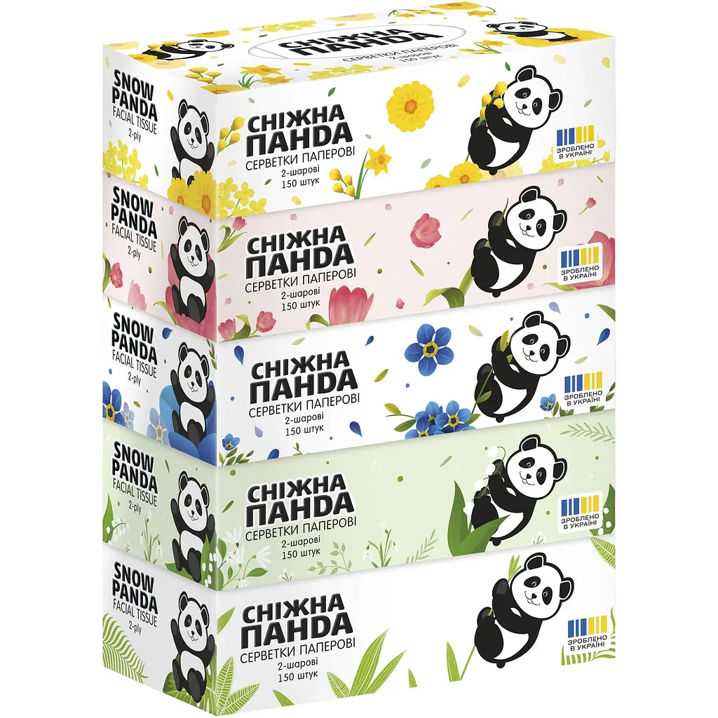 Уцінка. Серветки косметичні Сніжна Панда 150 шт. - фото 2