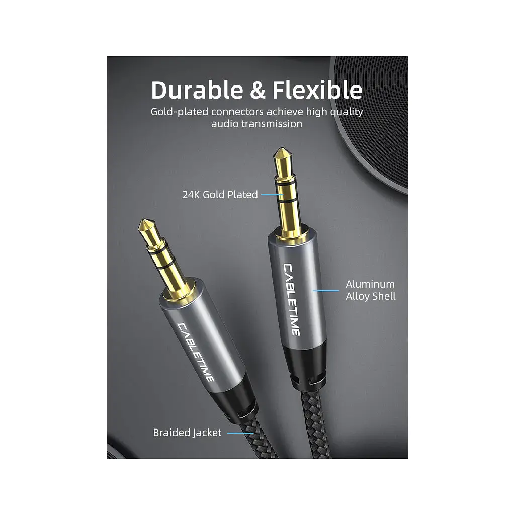 Кабель мультимедійний 3.5mm M to 3.5mm M 1.8m Cabletime (CA915262) - фото 4